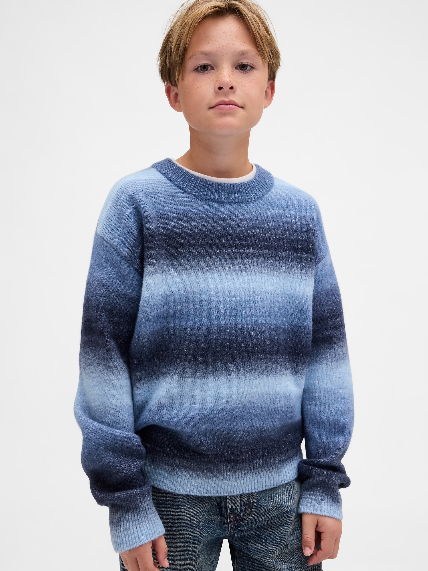 Kids Space-Dye Relaxed Crewneck Sweater