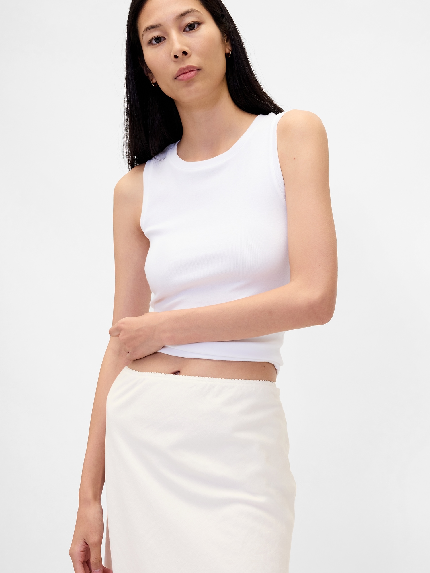 Linen-Blend Bias-Cut Skirt