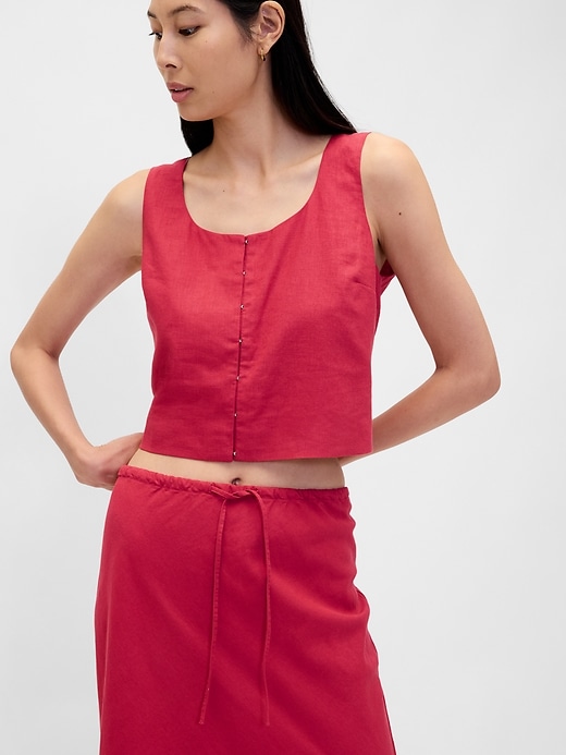 Image number 4 showing, Linen-Blend Maxi Skirt