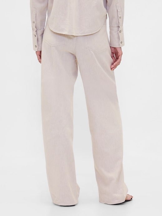Image number 4 showing, Linen-Cotton Wide-Leg Pants