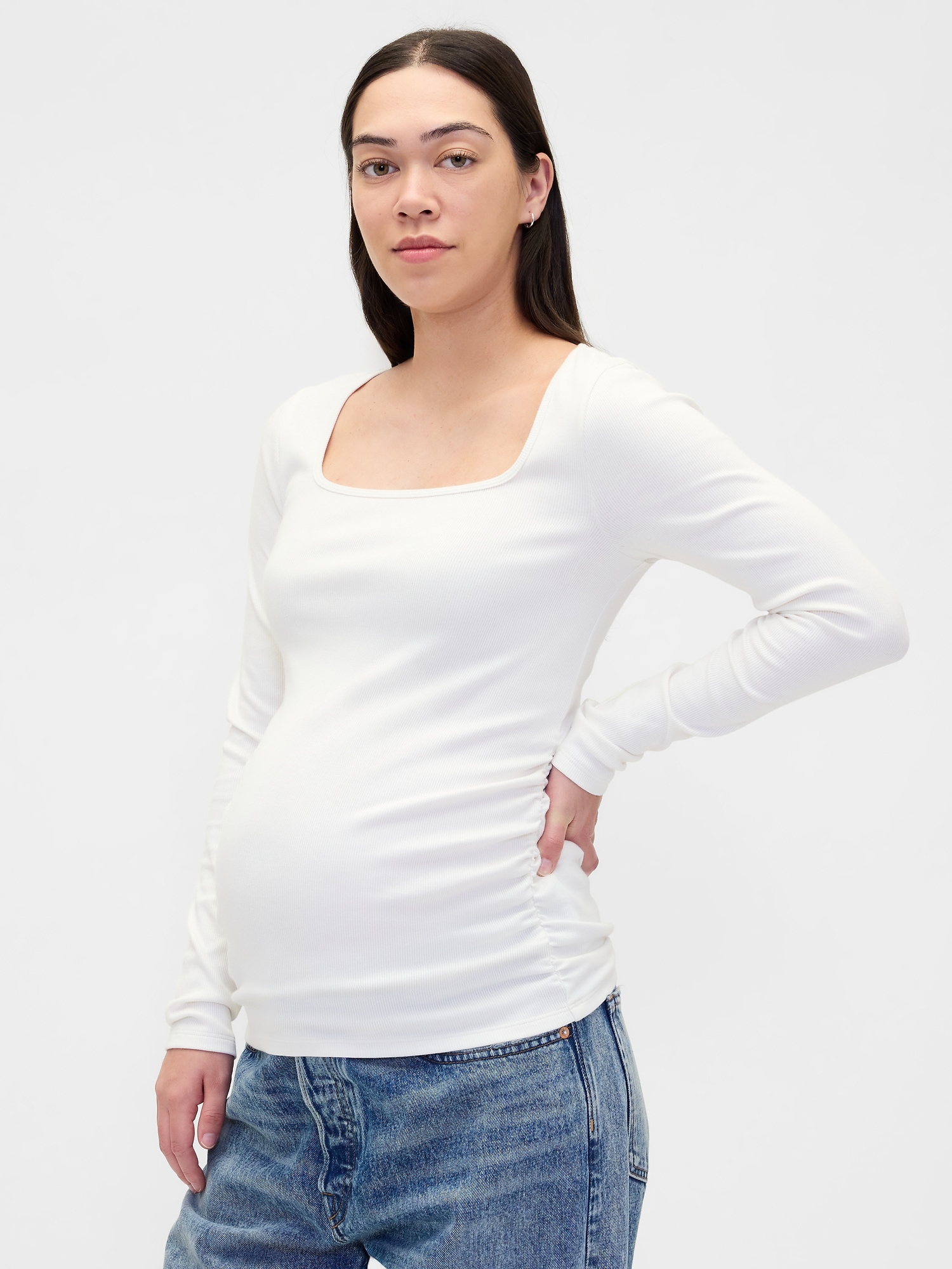 Maternity Modern Square-Neck T-Shirt - New Off White