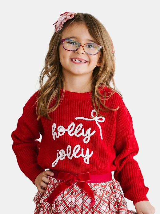 Image number 2 showing, Sweet Wink Holly Jolly Bow Christmas Knit Sweater
