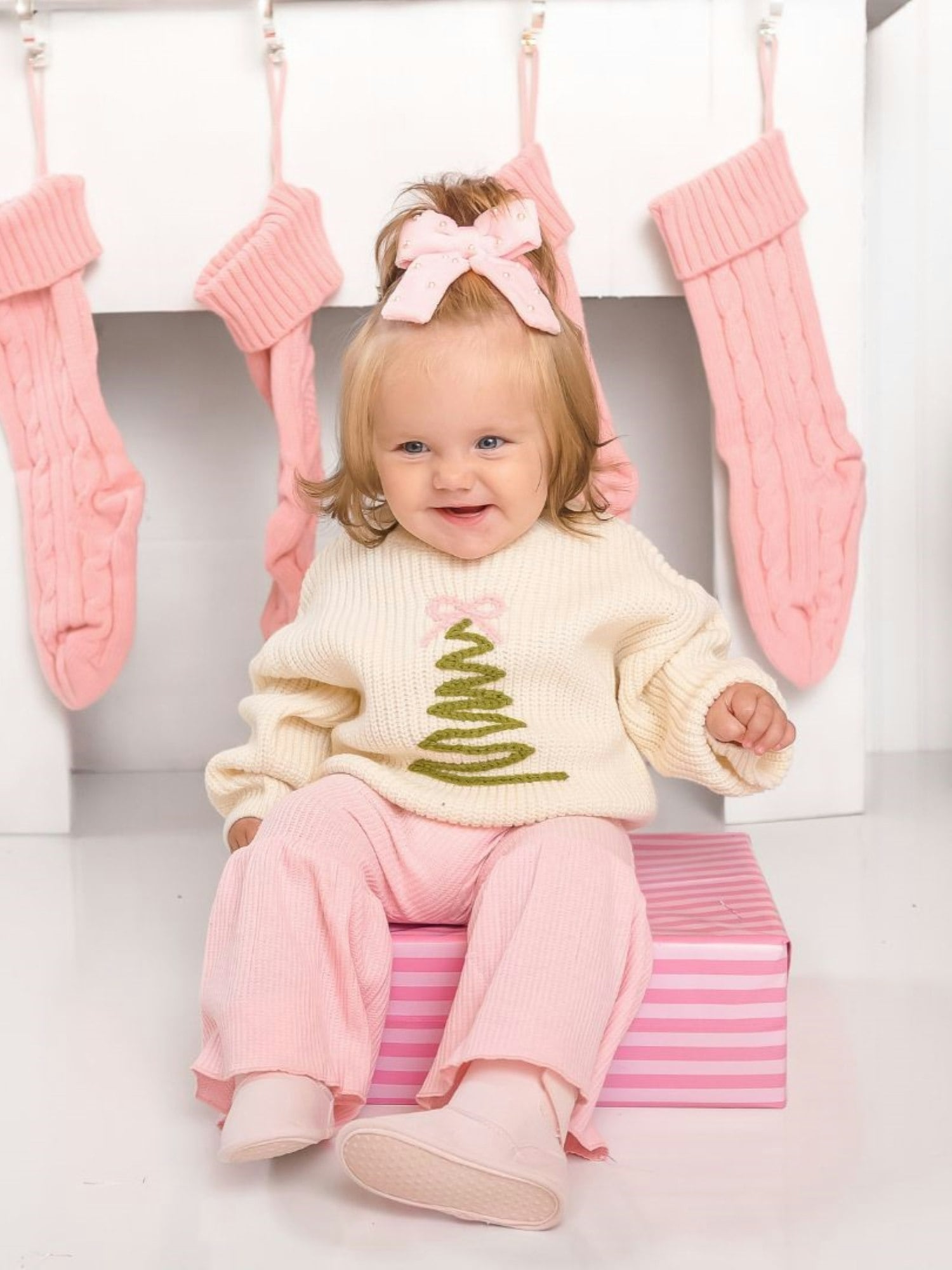 Sweet Wink Coquette Christmas Tree Knit Sweater