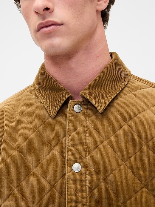 Image number 5 showing, Quilted Corduroy Relaxed Shirt Jacket