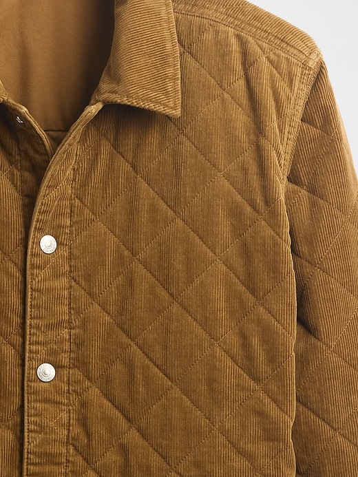Image number 4 showing, Quilted Corduroy Relaxed Shirt Jacket