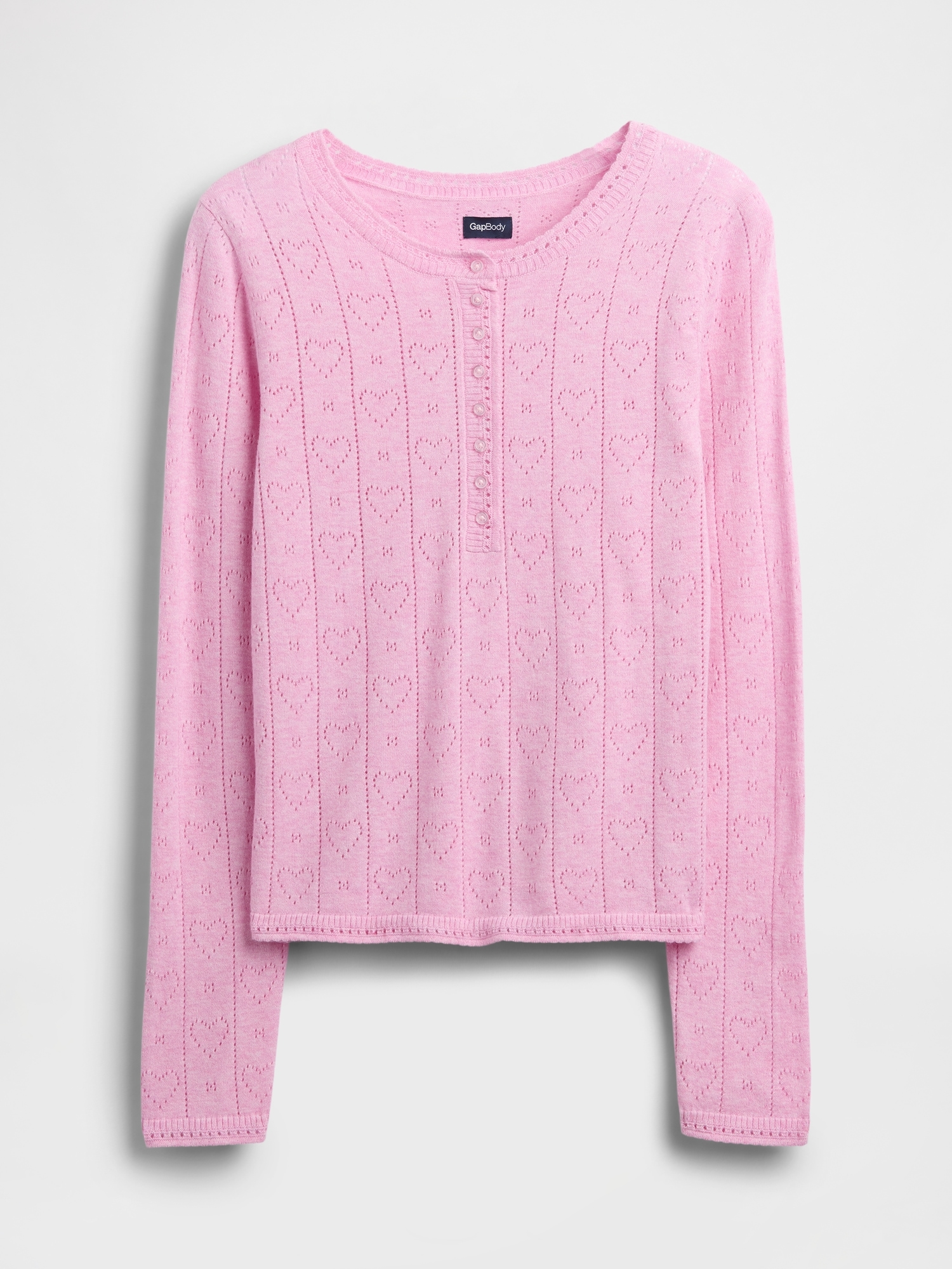 Lightweight CashSoft Pointelle Heart PJ Top