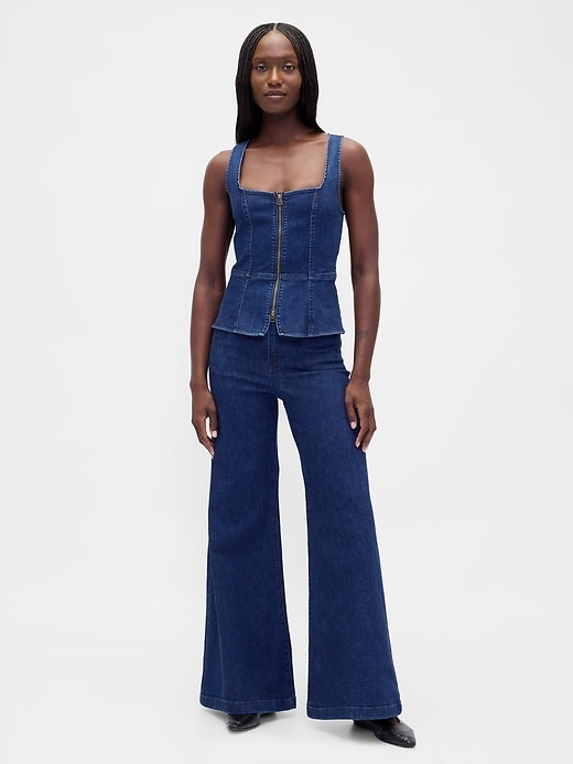 Image number 2 showing, Denim Zip Vest