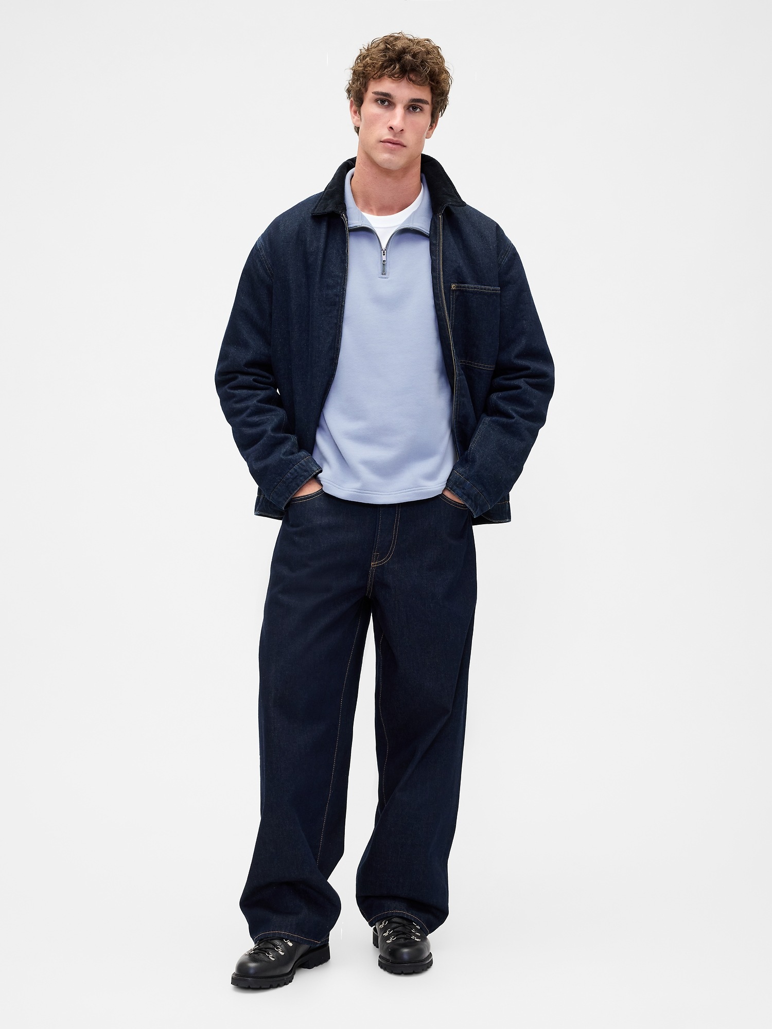 Мужские свитеры Gap Heavyweight Oversized Quarter-Zip Pullover — фото 2