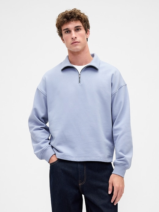 Image number 1 showing, Heavyweight Oversized Quarter-Zip Pullover