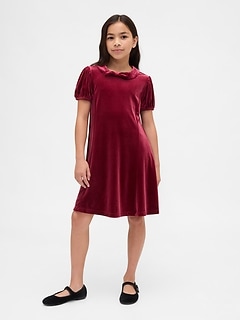 Kids Velvet Bow Dress