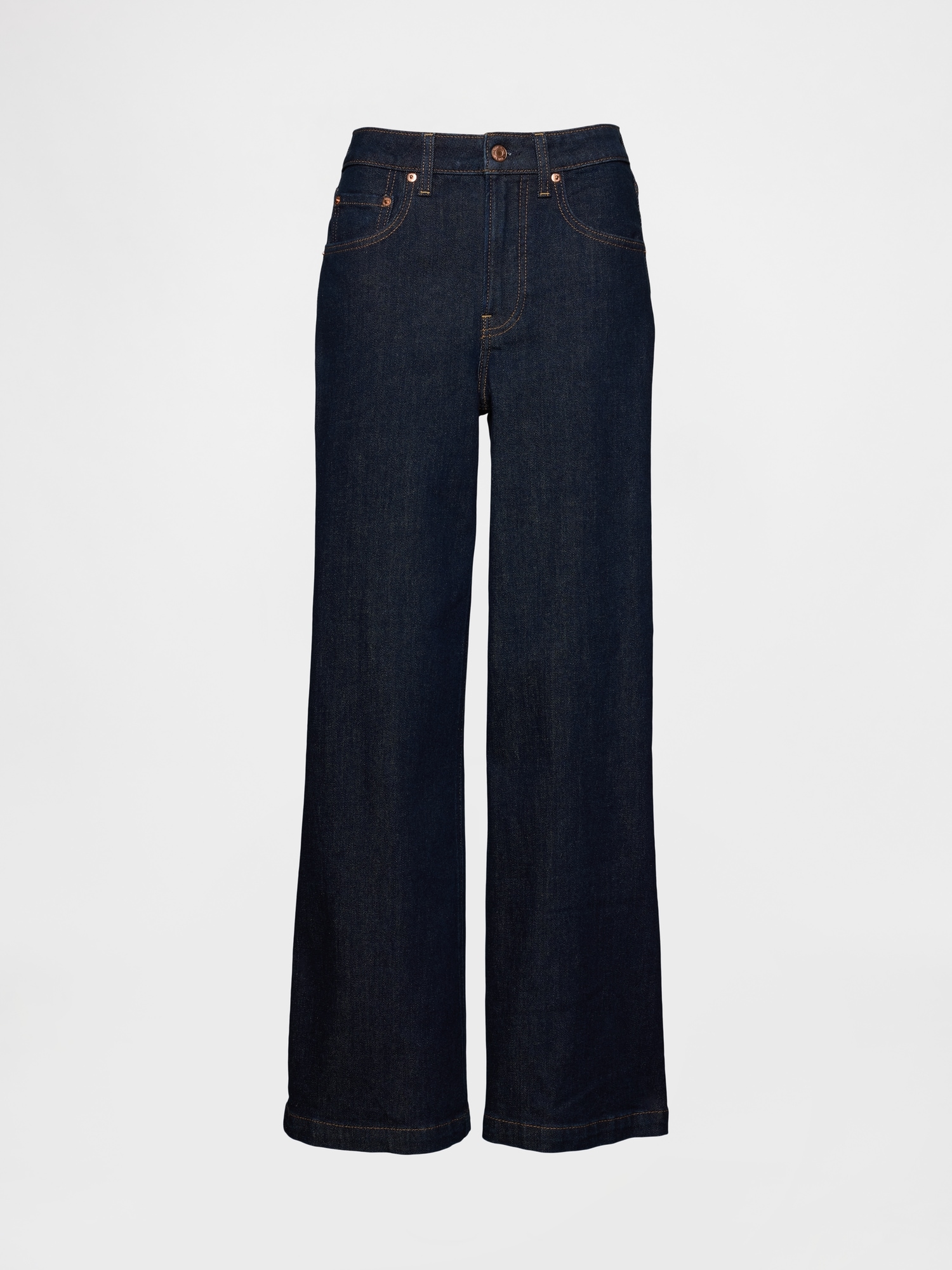 Gap Curvy High Rise Stride Wide-leg Jeans In Blue