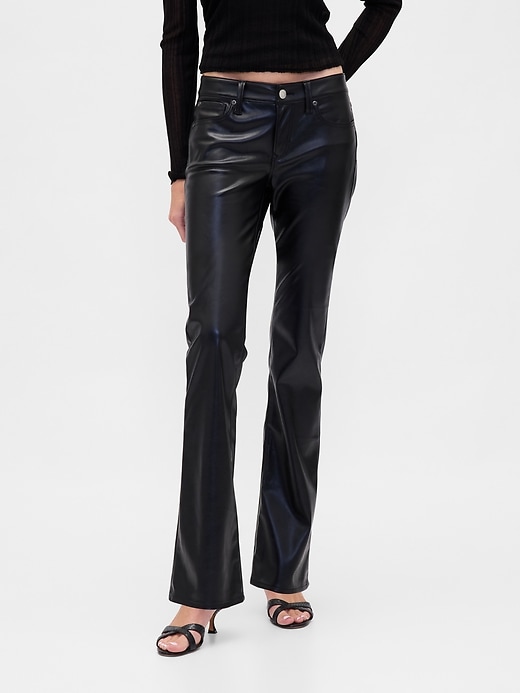 Image number 2 showing, Low Rise Recycled Vegan Leather Long & Lean Pants
