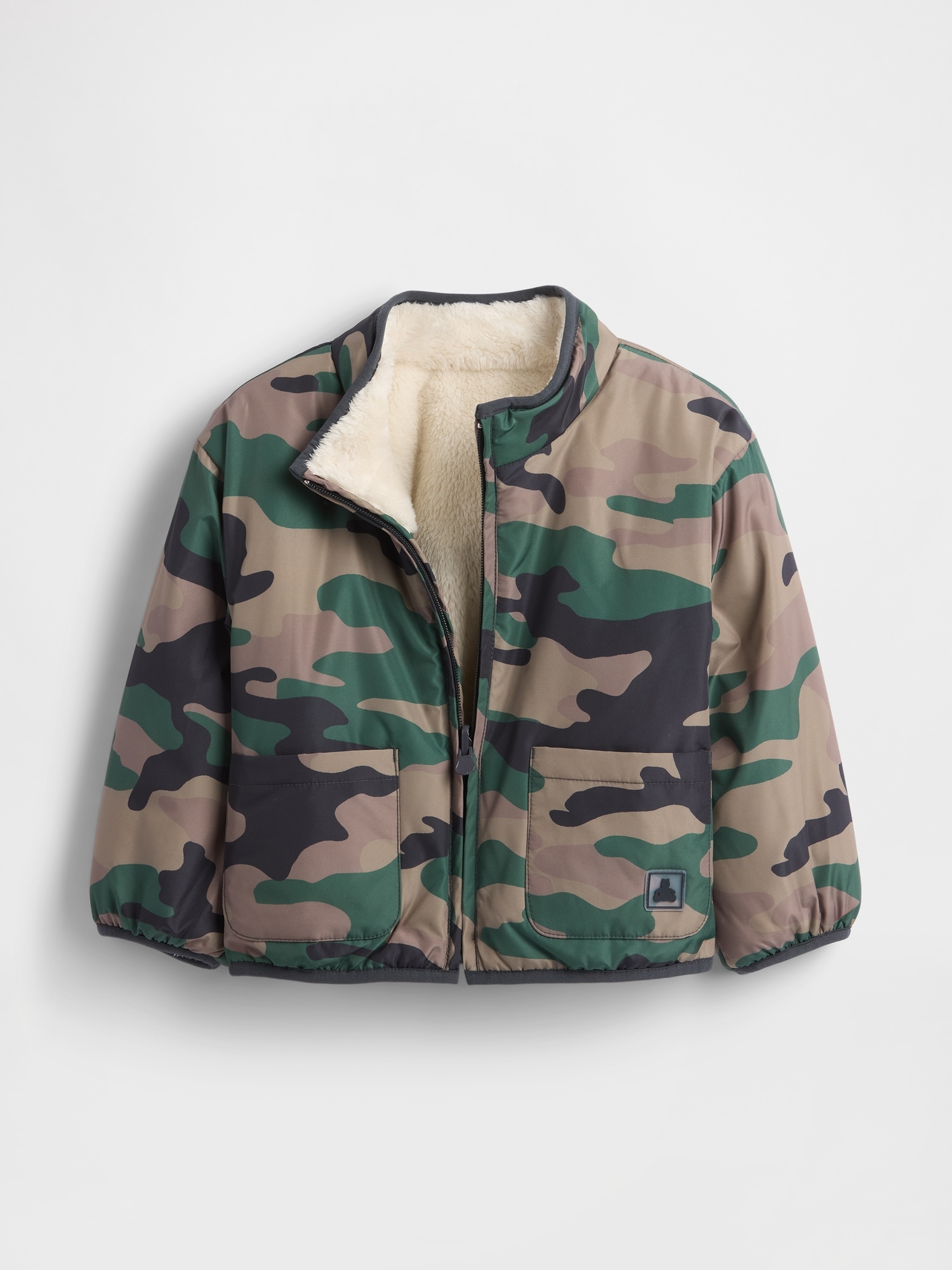 Baby & Toddler Lightweight Sherpa Reversible Jacket - Green Camo