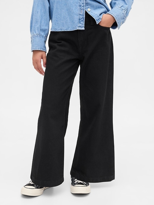Image number 3 showing, Kids High Rise Stride Wide-Leg Ankle Jeans