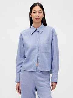 Linen-Cotton Oversized Shirt