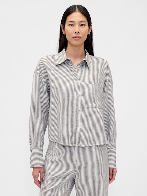 Linen-Cotton Oversized Shirt
