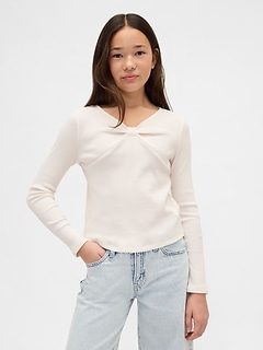 Kids Bow-Neck T-Shirt