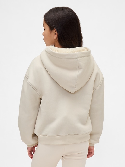 Image number 3 showing, Kids Sherpa-Lined Graphic Logo Hoodie