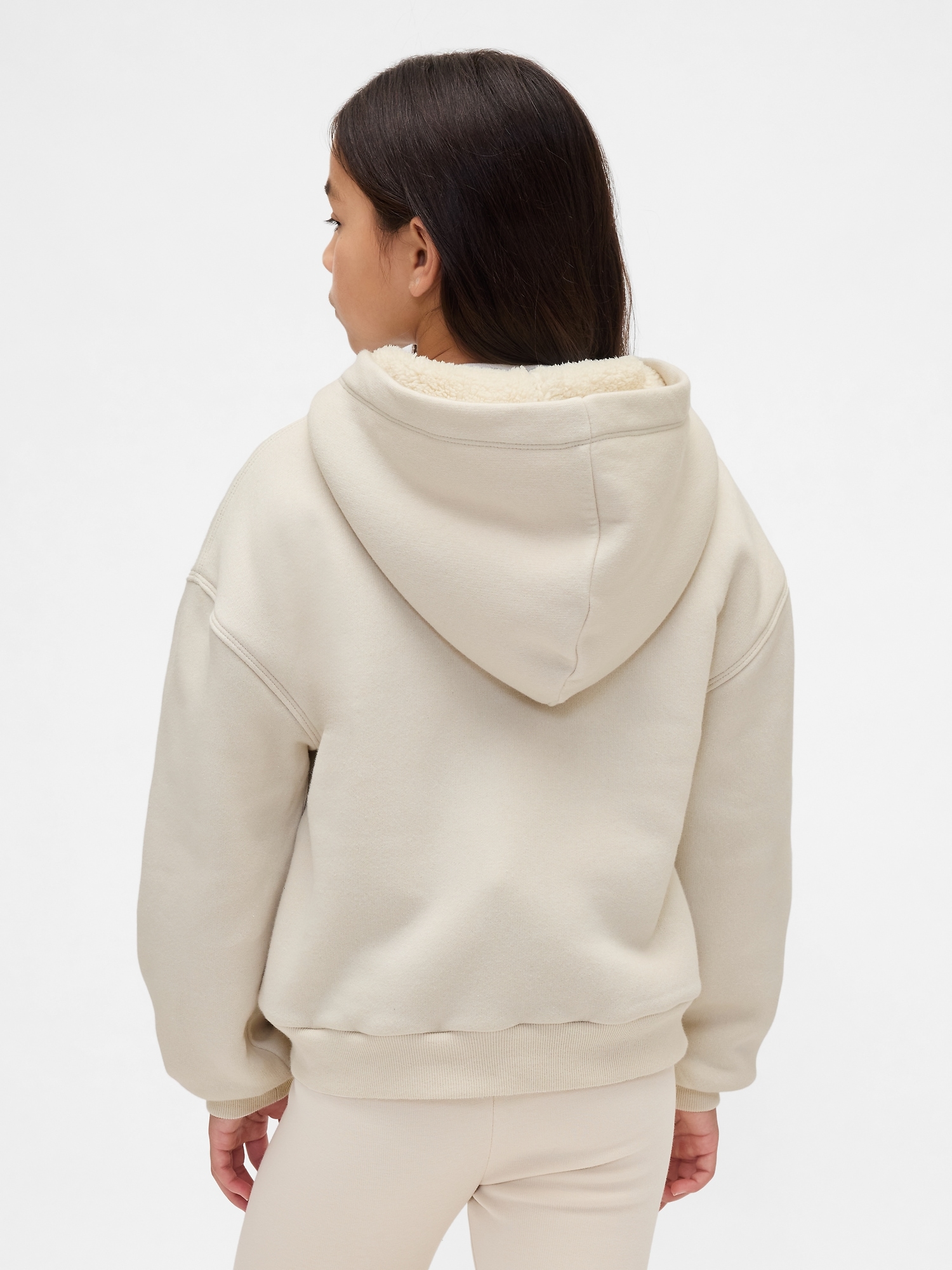 Kids Sherpa-Lined Graphic Logo Hoodie