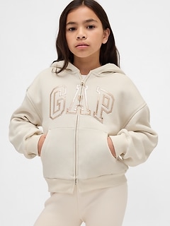 Kids Sherpa-Lined Graphic Logo Hoodie