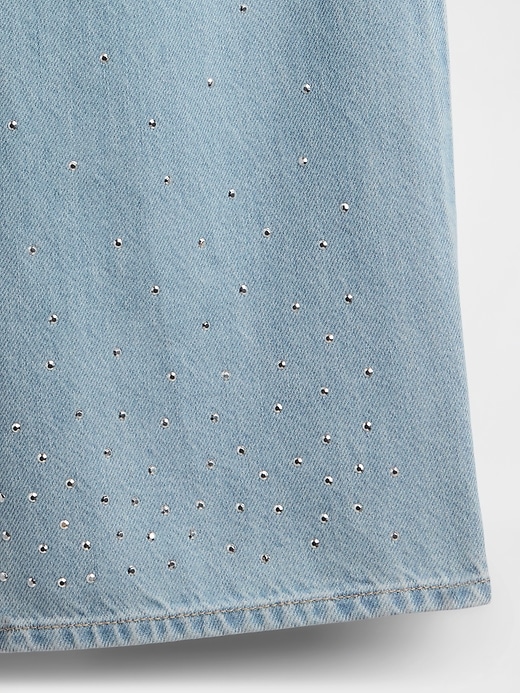 Image number 5 showing, Kids Low Rise Stride Rhinestone Wide-Leg Jeans