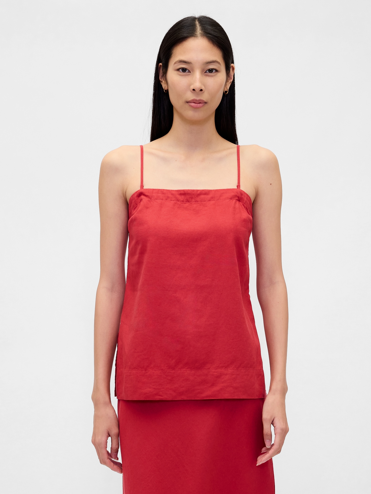 Gap Linen-blend Cami In Red
