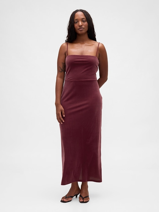 Image number 5 showing, Velvet Square-Neck Maxi Dress