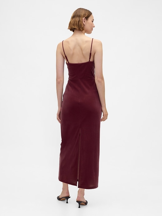 Velvet Square-Neck Maxi Dress