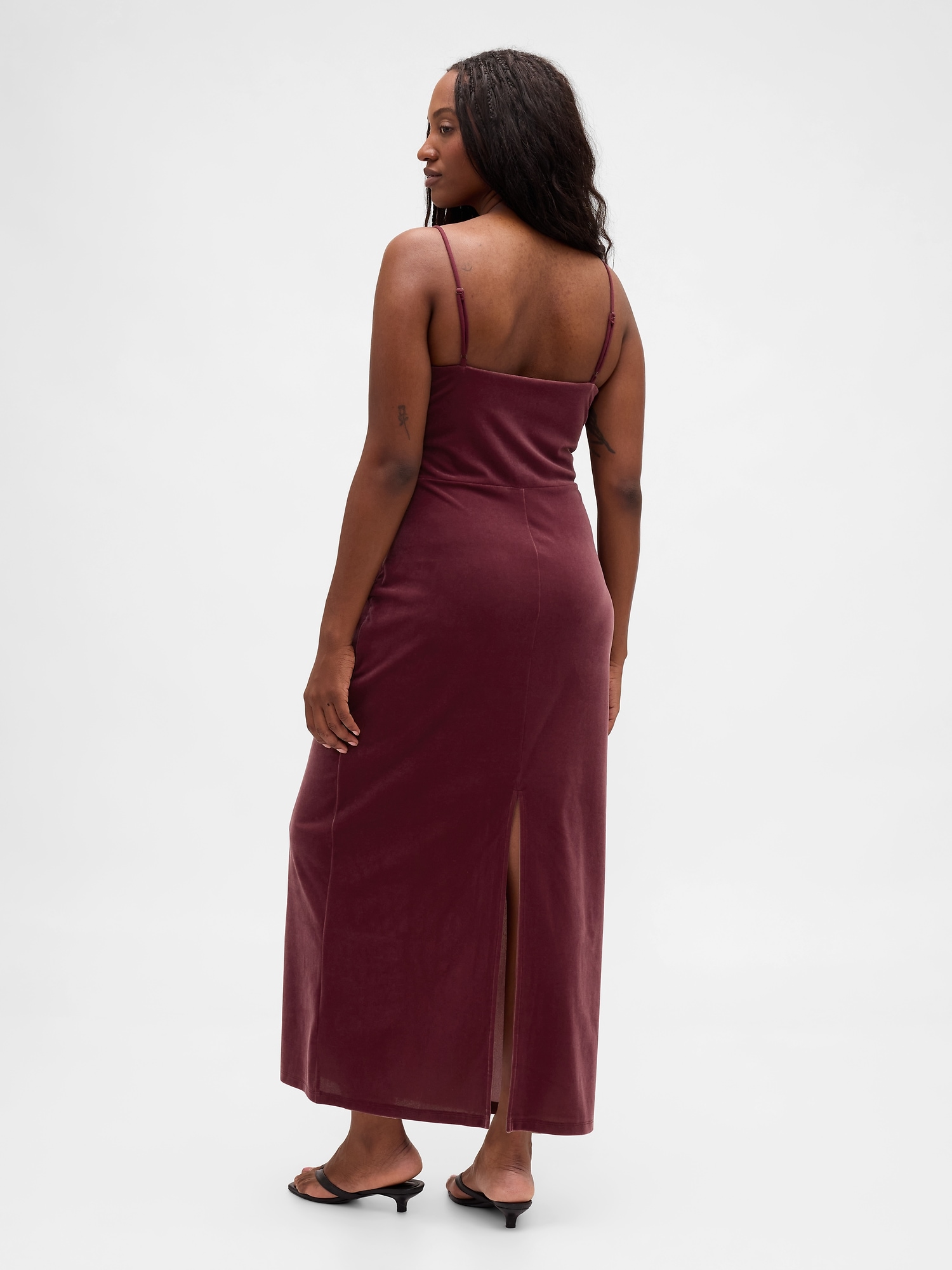 Velvet Square-Neck Maxi Dress