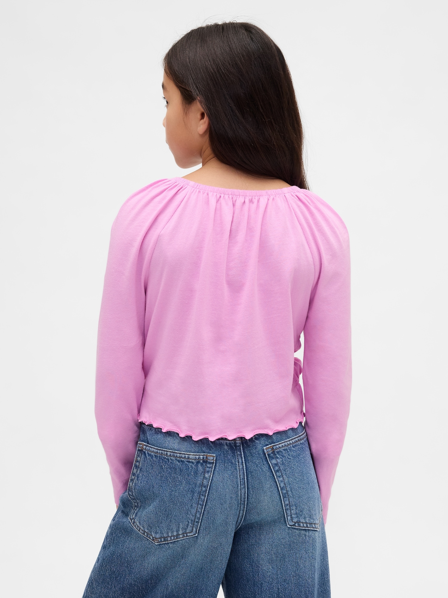 Kids Smocked Square-Neck Top