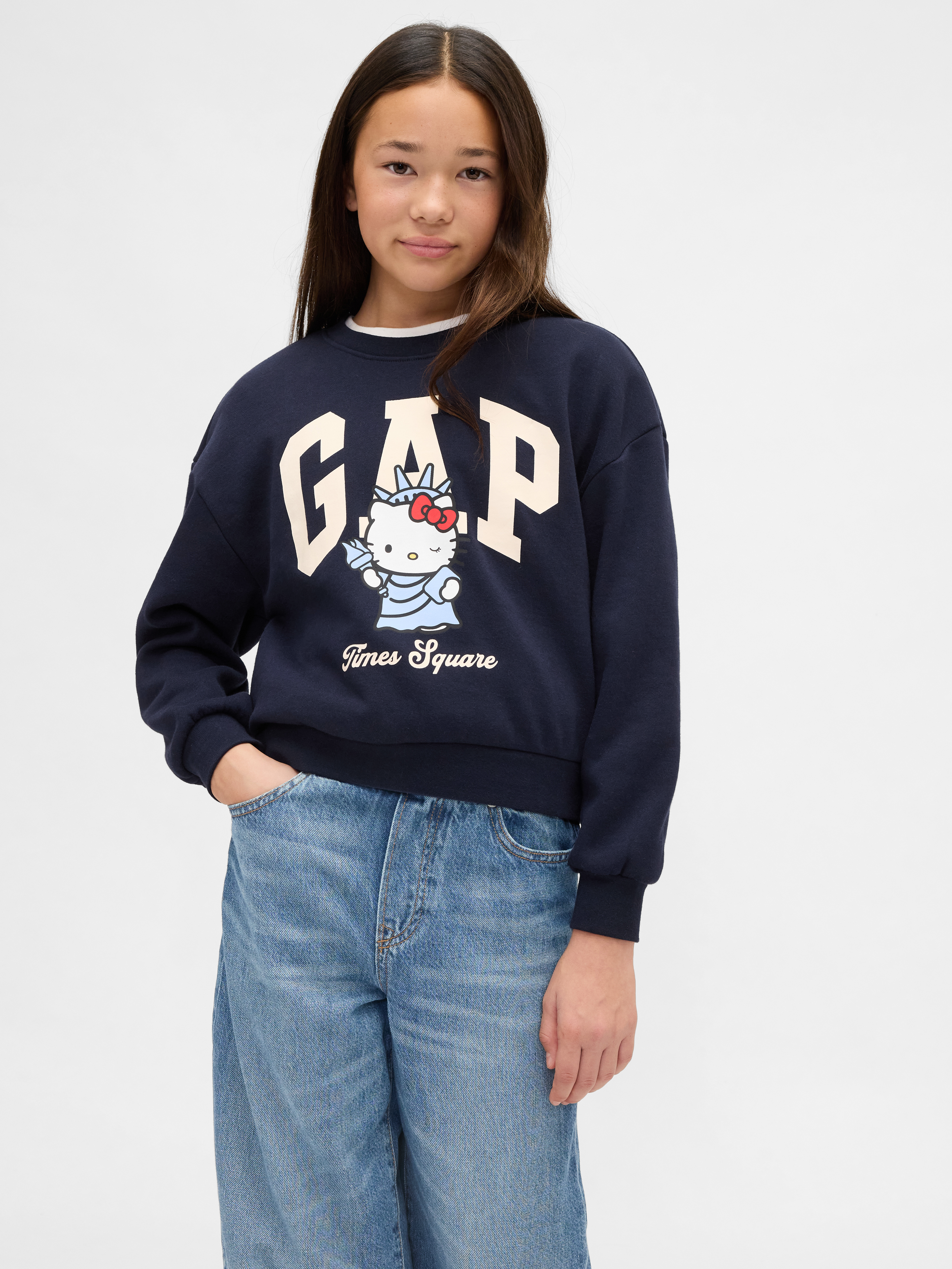 Kids VintageSoft Hello Kitty Logo Sweatshirt
