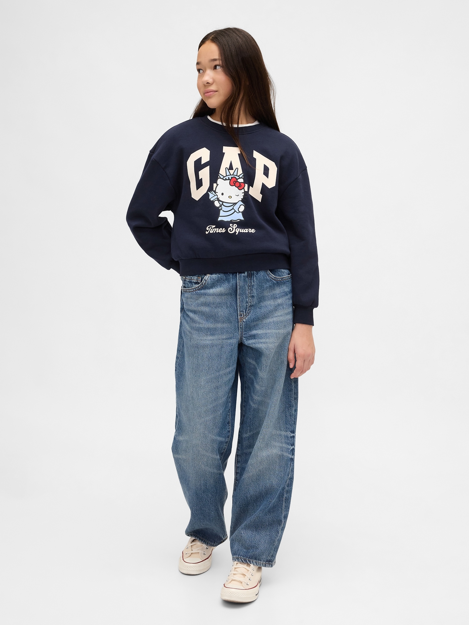 Kids VintageSoft Hello Kitty Logo Sweatshirt