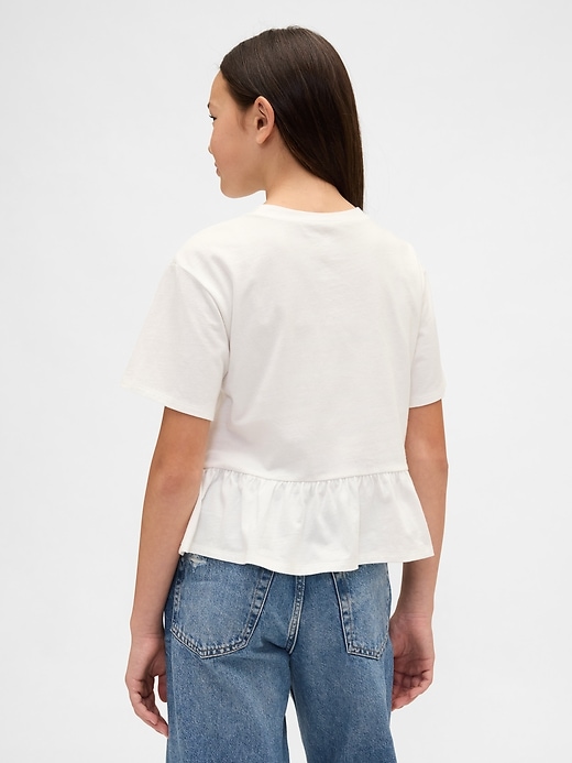 Image number 3 showing, Kids Lace-Trim Peplum T-Shirt