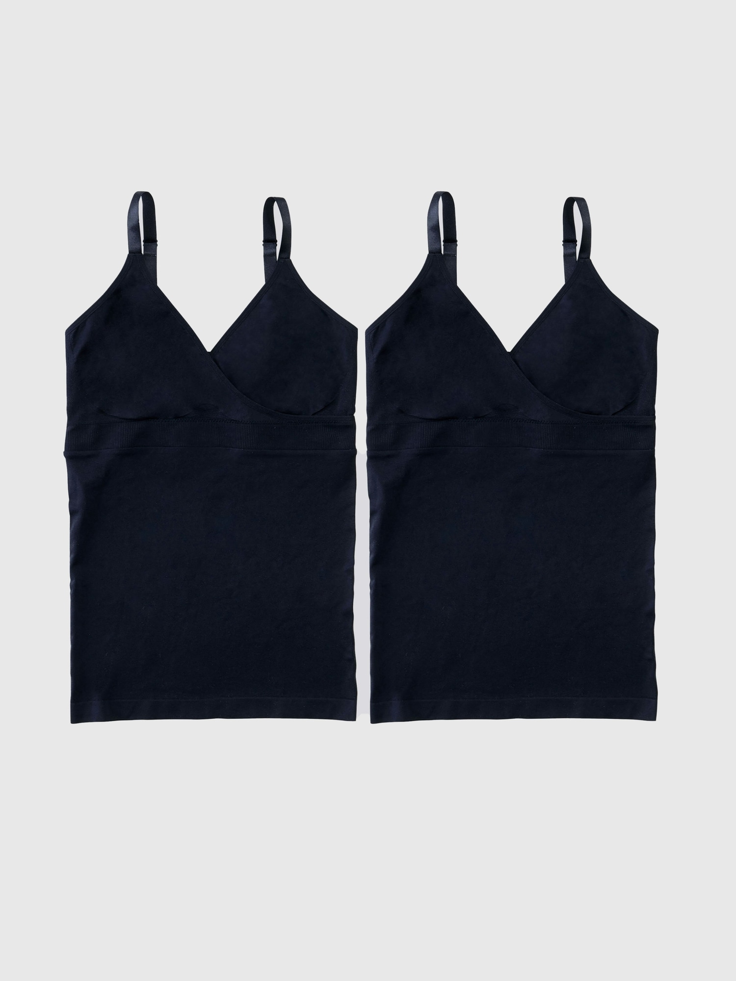 Ingrid and Isabel Basics Maternity Seamless Crossover Nursing Cami 2 Pack - Black