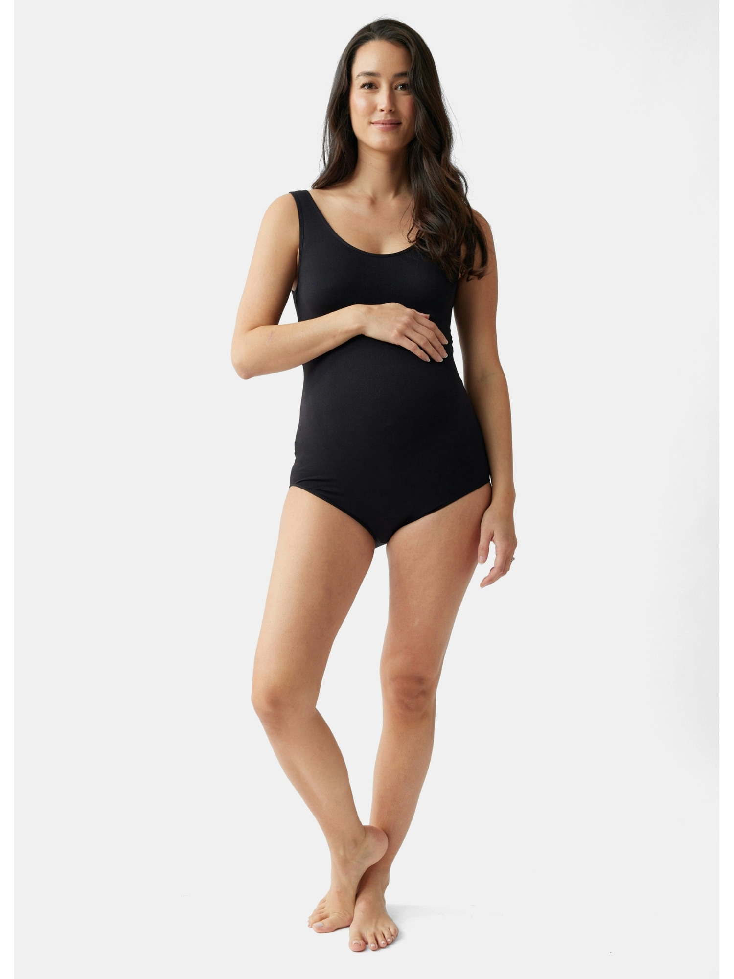 Ingrid and Isabel Maternity Cooling Seamless Bodysuit - Black
