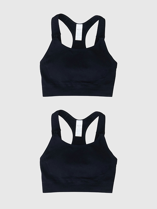 Image number 1 showing, Ingrid and Isabel Basics Maternity Seamless Nursing Sports Bra 2 Pack