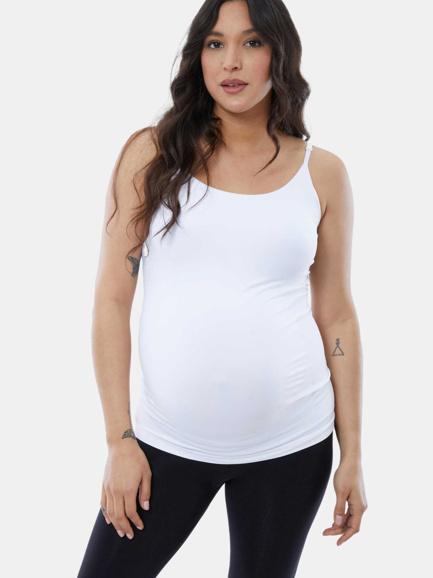 Ingrid and Isabel Maternity Cooling Seamless Supporting Cami - White