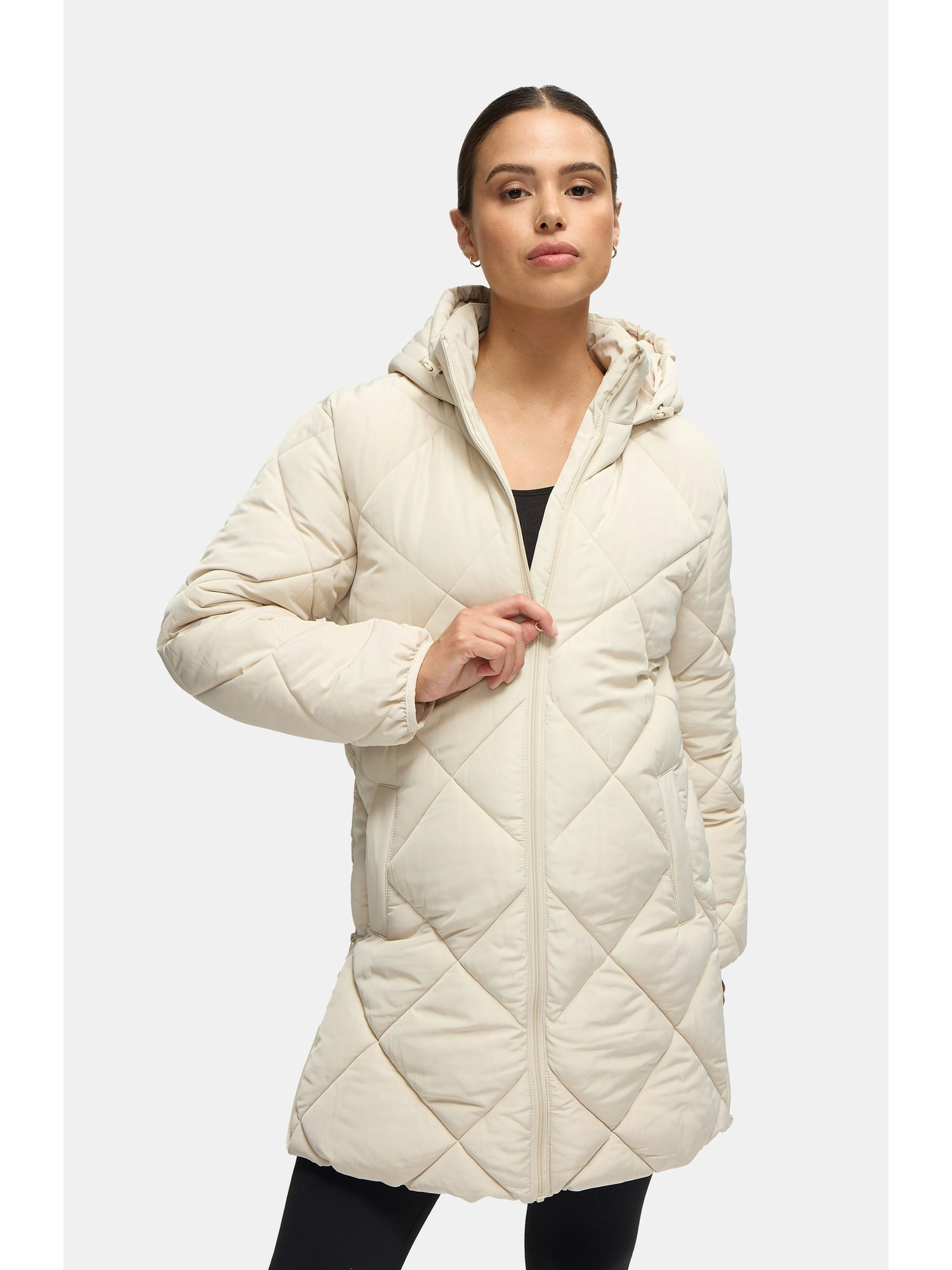 Ingrid and Isabel Maternity Parka With Removable Baby Carrier Insert - Stone