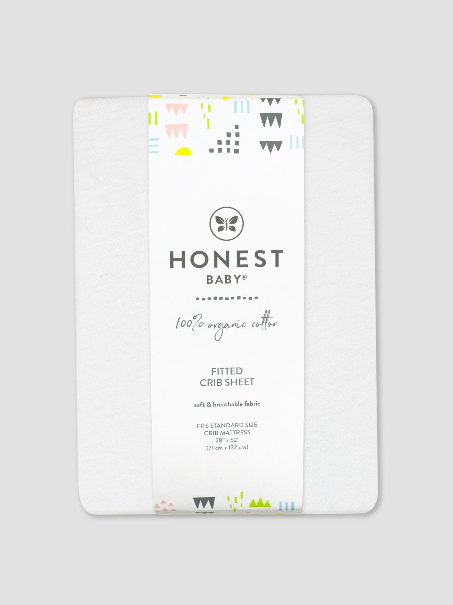Honest Baby Clothing Organic Cotton Fitted Crib Sheet - White