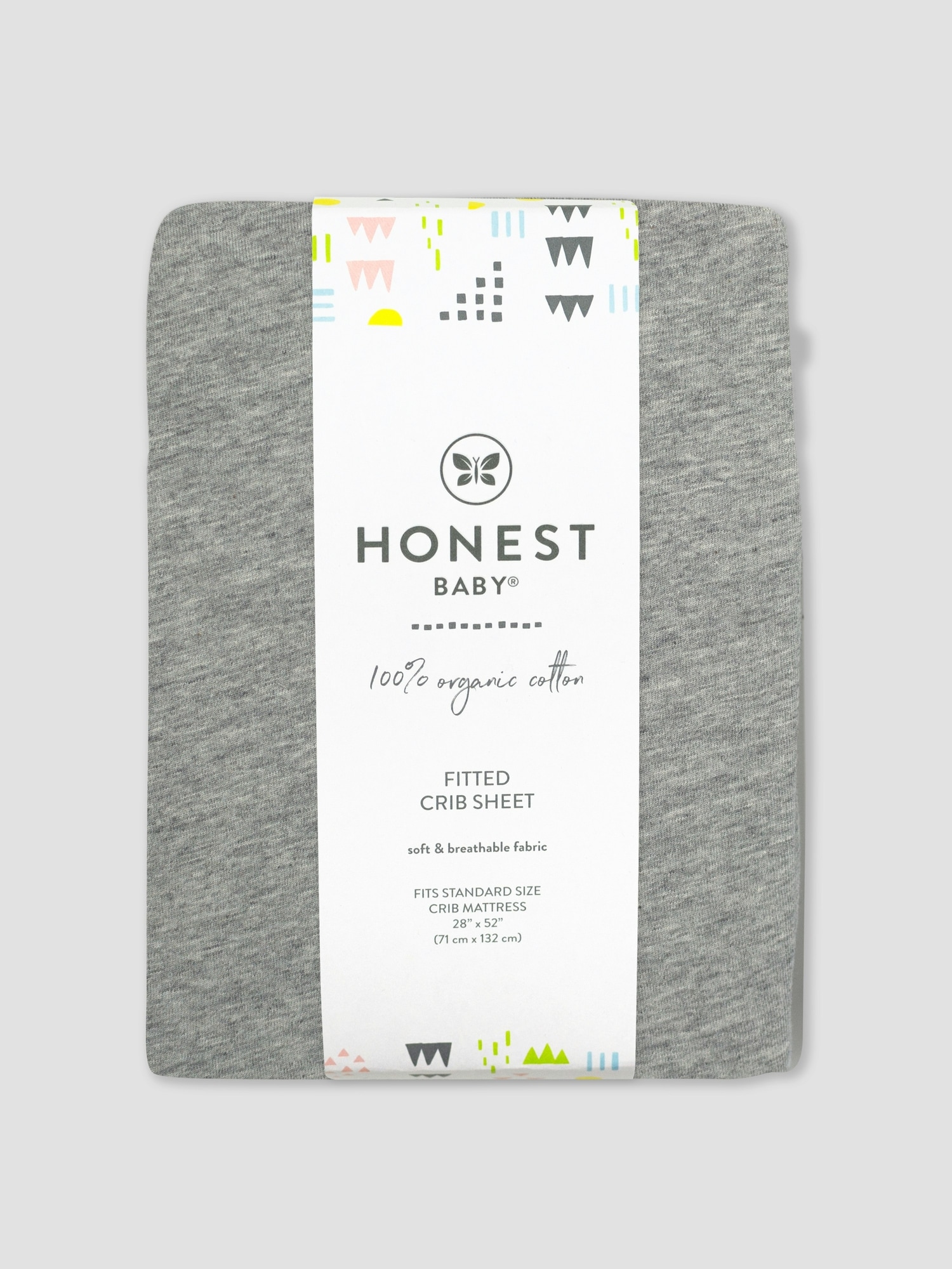 Honest Baby Clothing Organic Cotton Fitted Crib Sheet - Heather Gray
