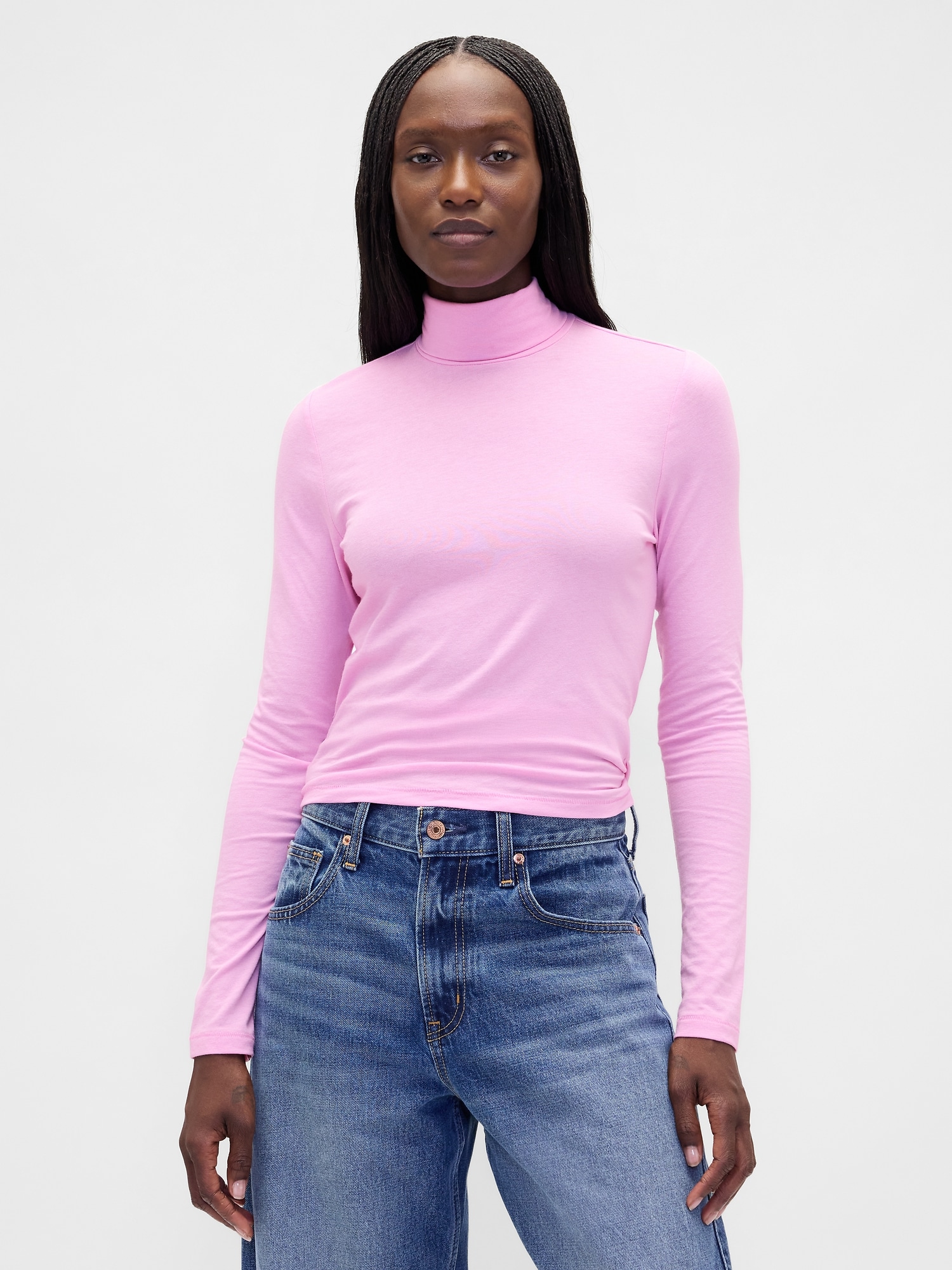 Featherweight Turtleneck - Sugar Pink