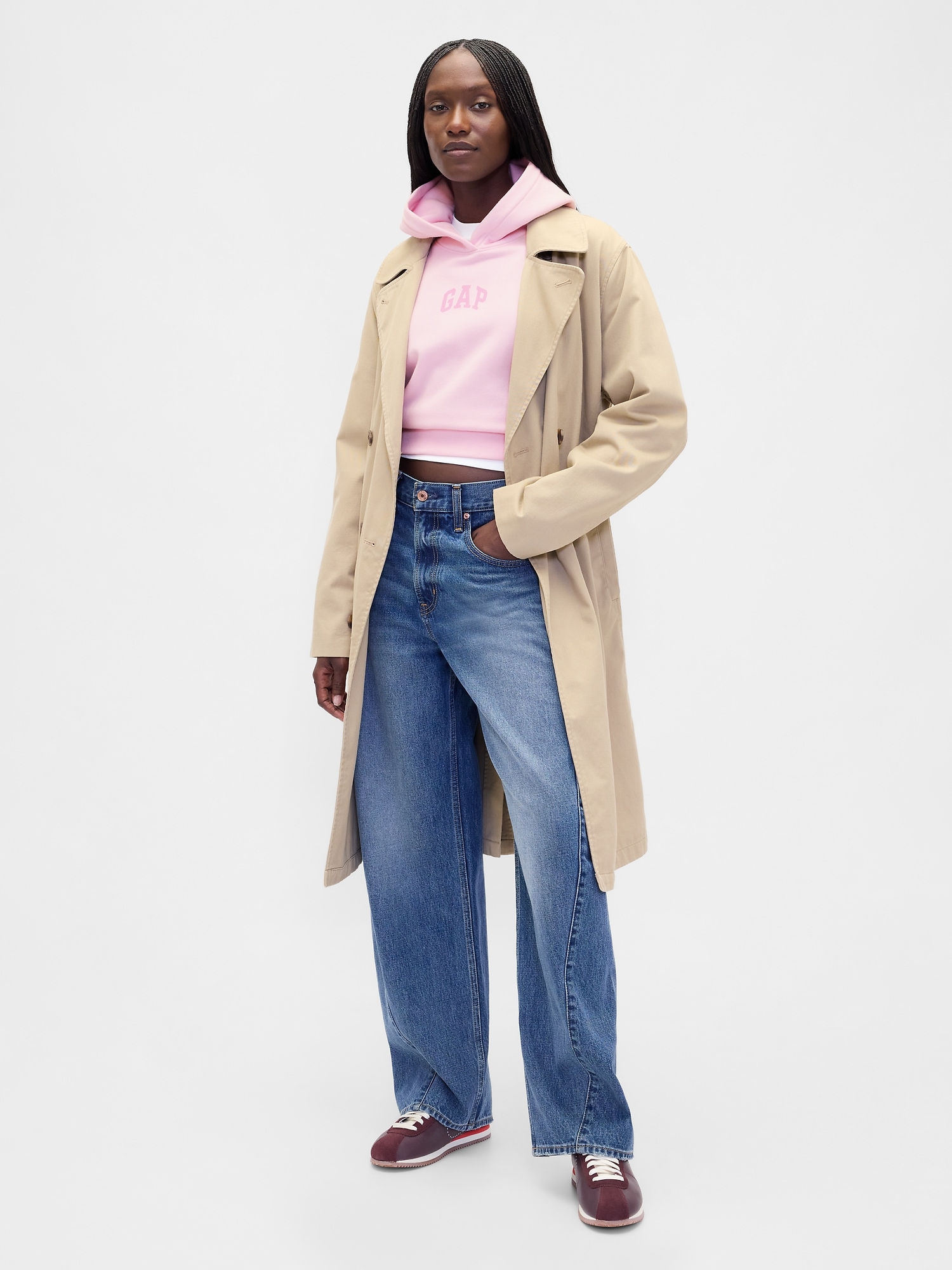 VintageSoft Crop Logo Hoodie