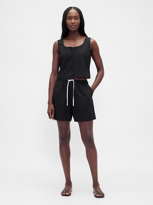 Image number 1 showing, Linen-Blend Easy Shorts