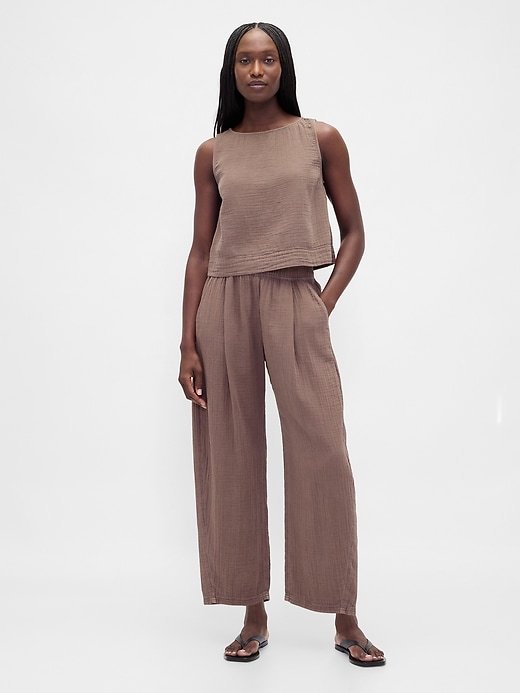 Image number 1 showing, Cotton Gauze Easy Barrel Pants