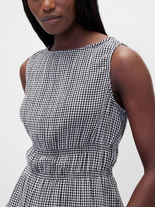 Image number 4 showing, Cotton Gauze Smocked-Waist Peplum Top