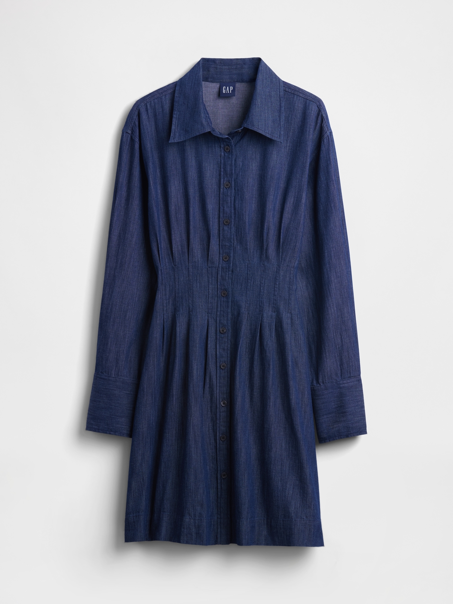 Pleated Mini Shirtdress