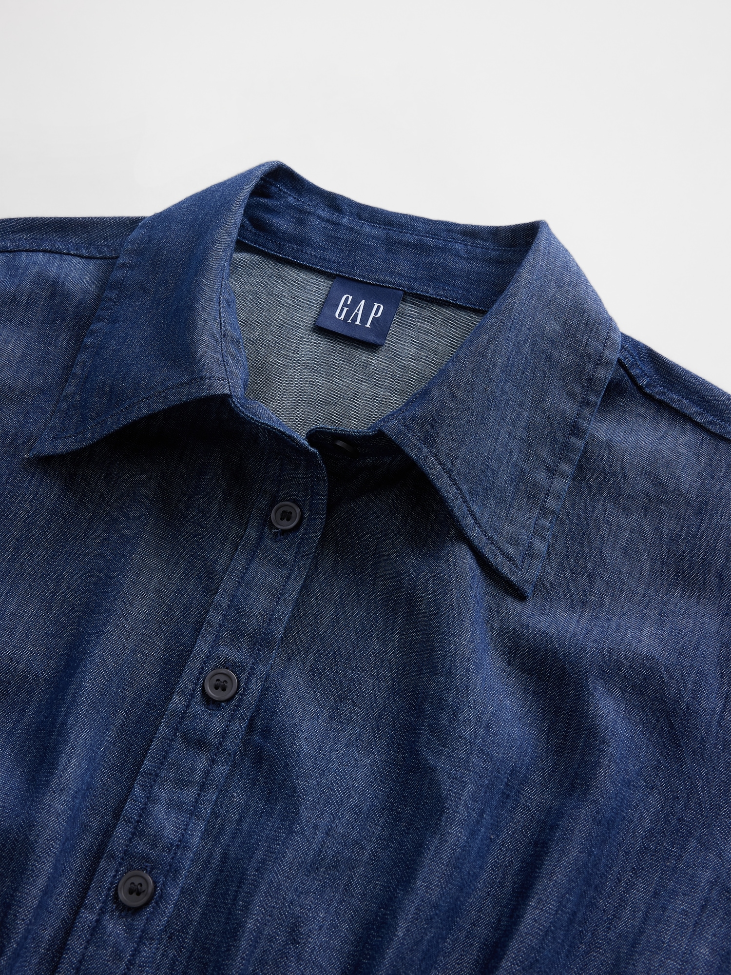 Pleated Mini Shirtdress