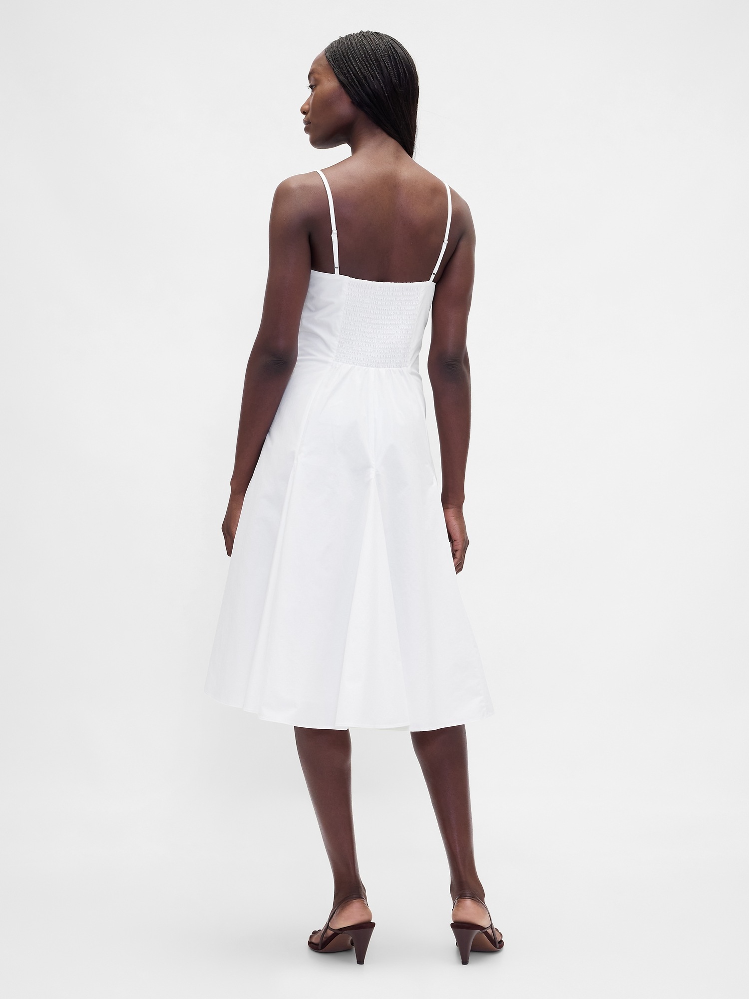Женское платье Gap Seamed V-Neck Midi, цвет: Оптический белый — фото 2
