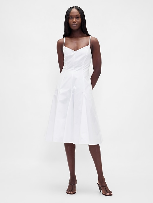 Image number 1 showing, Seamed V-Neck Midi Dress
