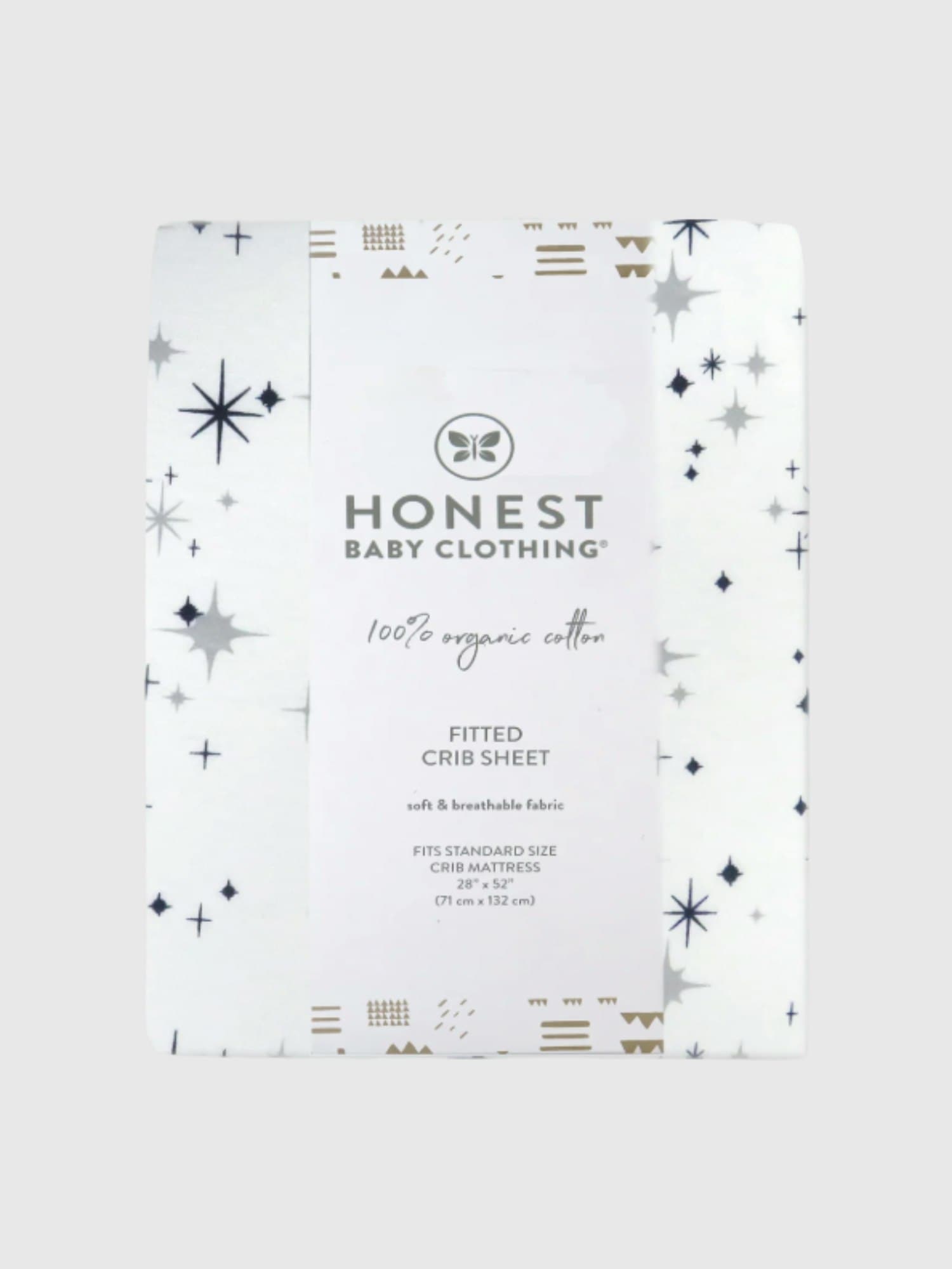 Honest Baby Clothing Organic Cotton Fitted Crib Sheet - Twinkle Star Navy